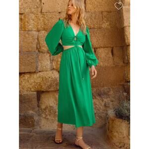 Steele. Australia Whitney Maxi Cut Out Dress in Green